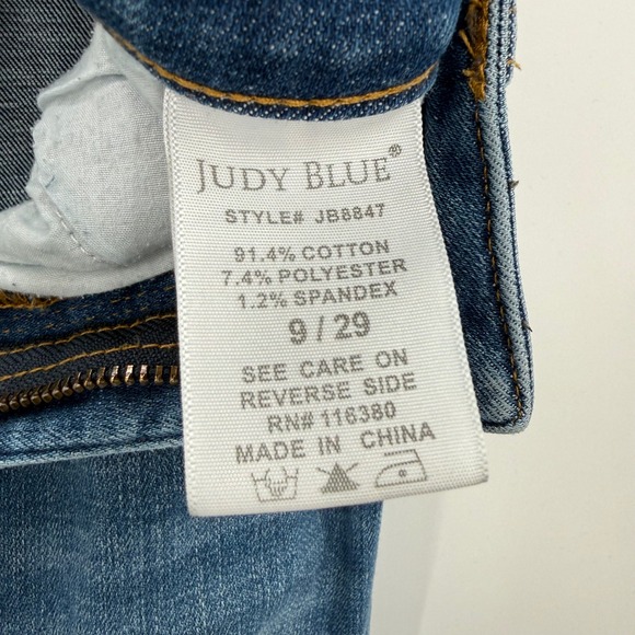 Judy Blue Skinny Fit Distressed Jeans Size 9/29 Medium Wash JB8847 - Picture 5 of 6